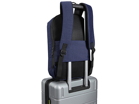 Рюкзак Luma для ноутбука с диагональю экрана 15 дюймов с защитой от кражи объемом 10 л из материала, переработанного по стандарту GRS - Синий Navy - рис 4.