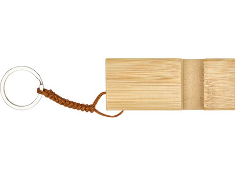 Bosona бамбуковый держатель для мобильного телефона с брелком, натуральный - рис 2.