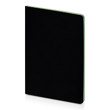 Бизнес-тетрадь А5 Pragmatic Contrast, 40 листов в клетку, черный с салатовым срезом