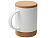 Кружка 450 мл с пробковым дном с крышкой Корк & Бон, белый - миниатюра - рис 2.