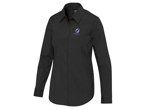 Carnelian женская рубашка из поплина - сплошной черный - рис 5.