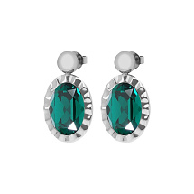 Серьги TIVOLA UNICA big (S/P) Emerald 2,65cm Qudo 332048