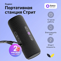 Умная портативная колонка Яндекс Станция Стрит с Алисой, черный (YNDX-00030BLK)