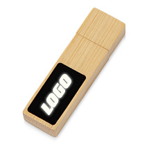 USB 2.0- флешка на 32 Гб c подсветкой логотипа «Bamboo LED»