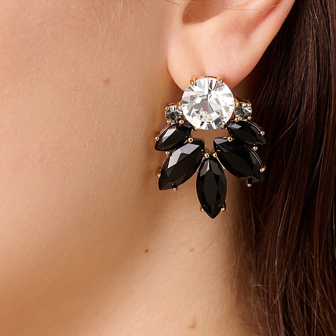 Серьги DRAGO SG BLACK / CRYSTAL Dyrberg Kern 470021 - рис 2.