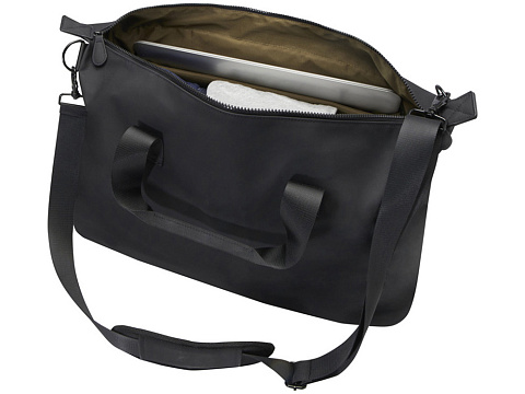 Спортивная сумка для ноутбука с диагональю экрана 15,6 дюйма Turner, изготовленная из переработанных материалов согласно стандарту GRS - сплошной черный - рис 4.