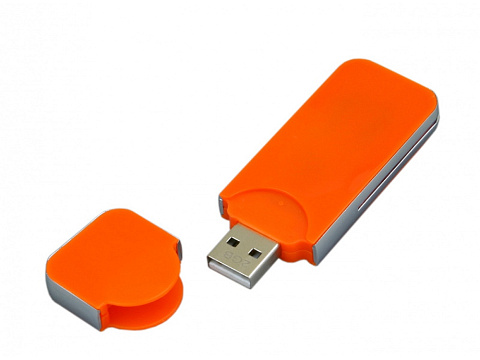 USB-флешка на 8 Гб в стиле I-phone, прямоугольнй формы, оранжевый - рис 2.