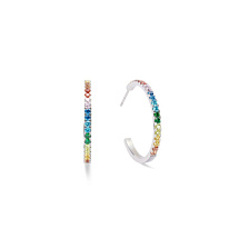 Серьги Hoop Multicolour Silver 30мм Coeur de Lion *0147/23-1517