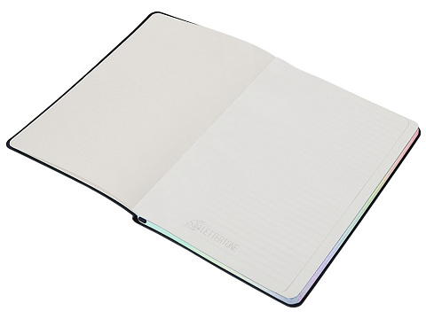 Блокнот А5 в гибкой обложке Fellini с голографическим срезом, темно-синий - рис 4.