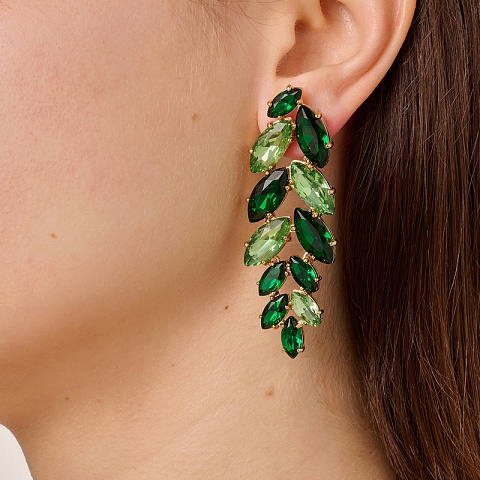 Серьги BANYAN SG EMERALD GREEN Dyrberg Kern 470037 - рис 4.