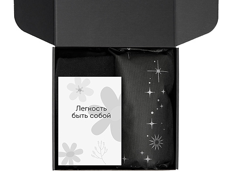 Подарочный набор Re:f. Walk с палантином, шоппером и термосом, черный - рис 3.