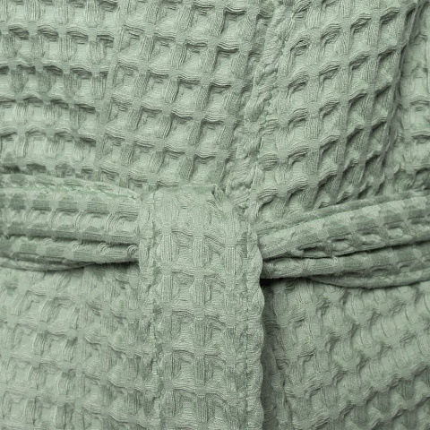 Халат вафельный женский Boho Kimono, зеленая мята - рис 5.