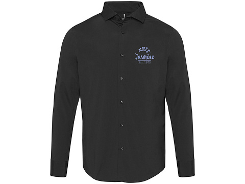 Carnelian мужская рубашка из поплина - сплошной черный - рис 5.