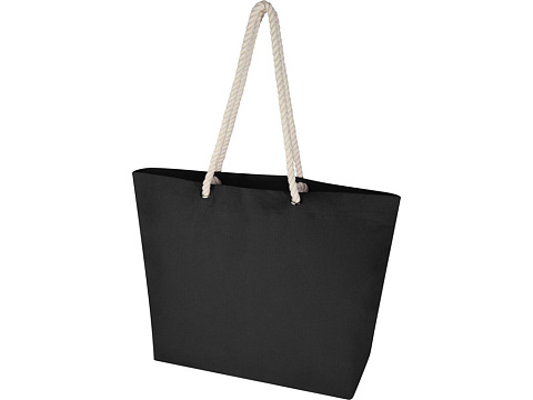 Florida пляжная эко-сумка из переработанного материала, сертифицированного по стандарту GRS, плотностью 270 г/м² 18L - сплошной черный / сплошной черный