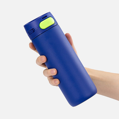 Термостакан X1 с цветной кнопкой, синий с желтым - рис 5.