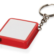 Брелок-рулетка, 1 м., белый/красный