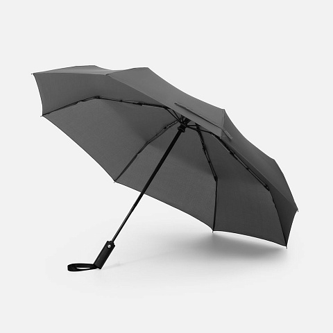 Зонт складной Smooth Move с плавным закрытием, серый - рис 2.