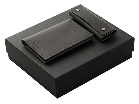 Подарочный набор Long River: обложка для паспорта, ключница, черная коробка