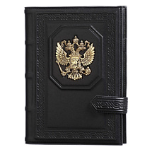 Ежедневник А5 «Властный орёл» с латунным орлом, черный
