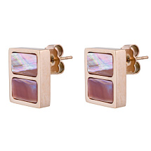 Серьги Пирамида SHELL ROSE Fiore Luna *AE02788-8 R/RG