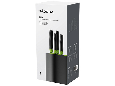 Набор из 4 кухонных ножей в универсальном блоке,  NADOBA, серия OLIVIA - рис 2.