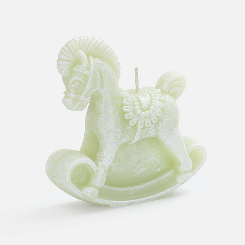 Свеча фигурная «Лошадка-качалка», светло-зеленая - рис 2.