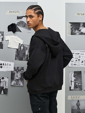 Толстовка унисекс на молнии Jelo, черная - рис 10.