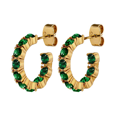 Серьги RAQUEL SG EMERALD GREEN Dyrberg Kern 470112 - рис 3.