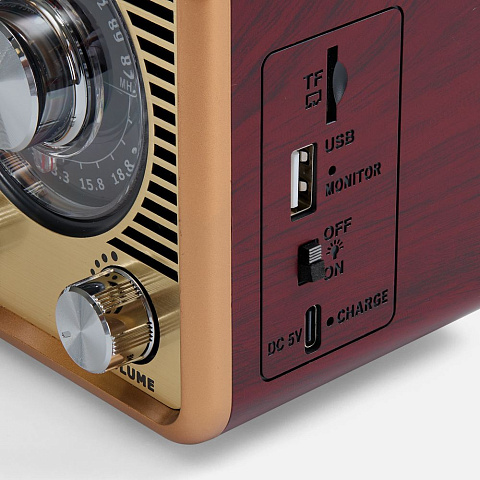 Bluetooth-колонка с радио Listenberg, коричневая - рис 7.