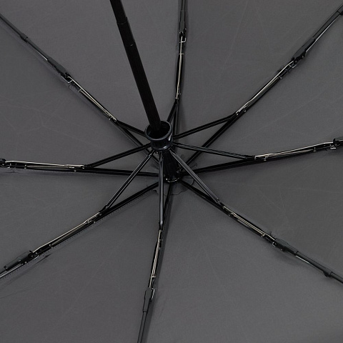 Зонт складной Smooth Move с плавным закрытием, серый - рис 4.