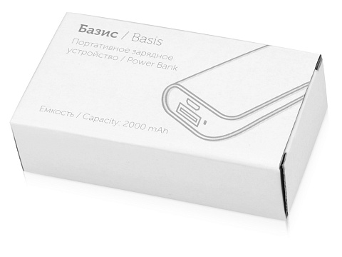 Портативное зарядное устройство (power bank) Basis, 2000 mAh, белый - рис 4.