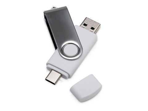 USB3.0/USB Type-C флешка на 32 Гб Квебек C, белый