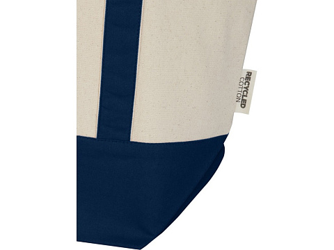 Sam эко- сумка из переработанного хлопка, сертифицированного согласно GRS, плотностью 320 г/м² - Темно - синий / Натуральный - рис 5.