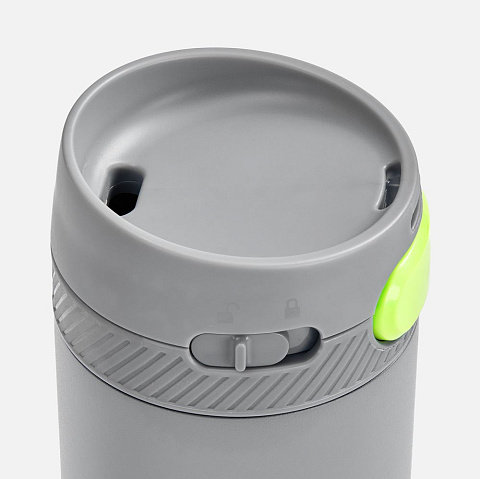 Термостакан X1 с цветной кнопкой, серый с желтым - рис 5.