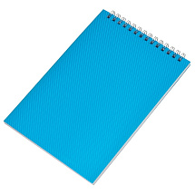 Блокнот на пружине в пластиковой обложке А5, синий