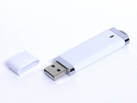 USB-флешка промо на 32 Гб прямоугольной классической формы, белый