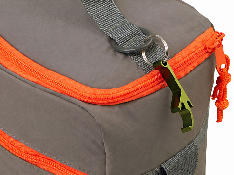 Изотермическая сумка-холодильник Neo Classic c контрастной молнией, серый/оранжевый - рис 9.