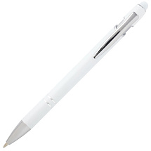 Kish шариковая ручка с серебристой отделкой - Белый (черные чернила)