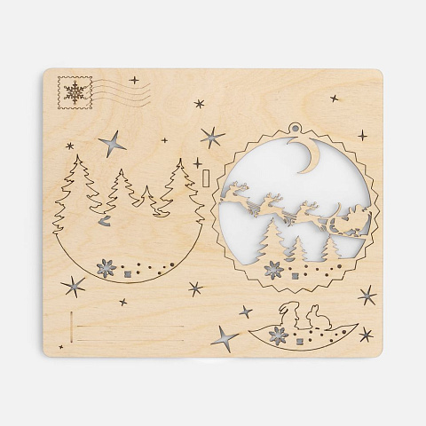 Новогодняя открытка-конструктор WoodieWishes - рис 2.