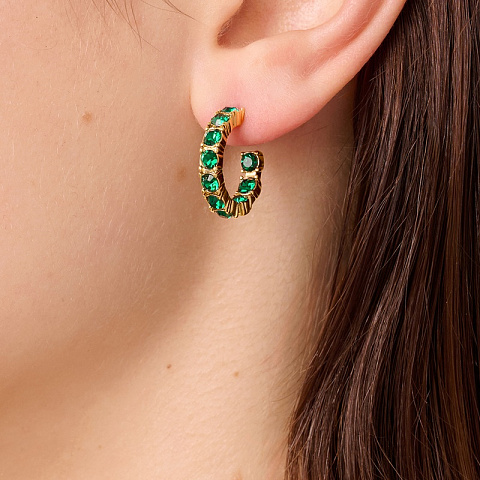 Серьги RAQUEL SG EMERALD GREEN Dyrberg Kern 470112 - рис 2.