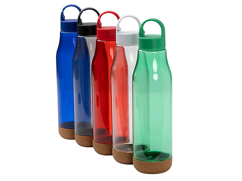Бутылка Basti с пластиковым корпусом и пробковым дном, зеленый - рис 2.