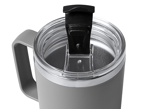 Термокружка Кенчер с двойными стенками из нержавеющей стали 304 и полипропилена, серый - рис 3.