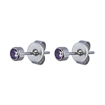 Пусеты Cubic zirconia Amethyst Fiore Luna SWE0128 AM S