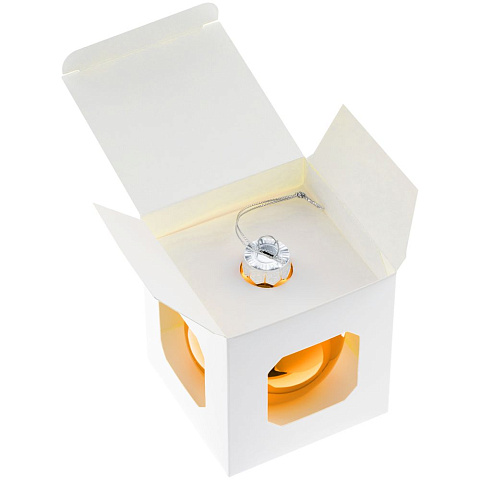 Елочный шар Finery Gloss, 8 см, глянцевый оранжевый - рис 4.