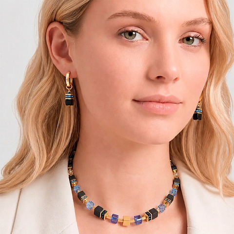 Серьги Hoop Black-Blue - рис 2.