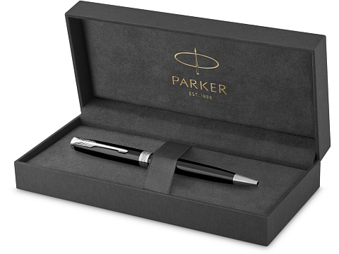 Ручка шариковая «Parker Sonnet Core Black Lacquer CT», черный/серебристый - рис 4.