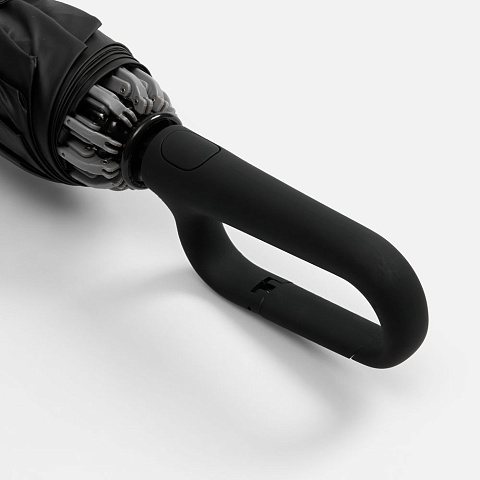 Зонт обратного сложения с ручкой-карабином Foldberry, черный - рис 6.