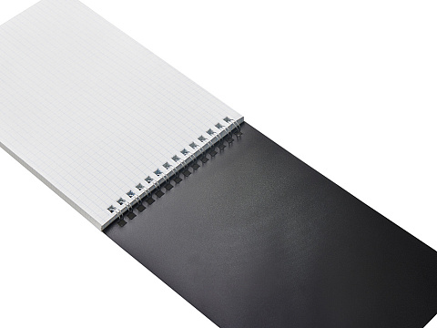Блокнот на пружине в пластиковой обложке А5, черный - рис 4.