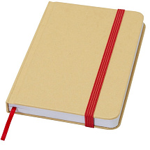 Reed блокнот формата А6 из переработанного материала в твердой обложке с простыми страницами - Красный
