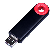 USB-флешка промо на 8 Гб прямоугольной формы, выдвижной механизм, красный